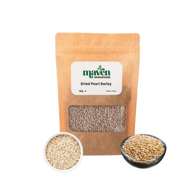 Maven Wholefoods Pearl Barley 5kg | GMO Free | Vegan | Natural | Source of Protien | High Fibre | No Chemicals | High Plant Protein and Fibre | 100% Whole Grain