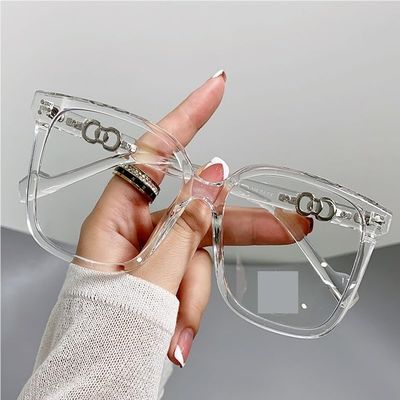 PARWANA Designer Anti Eye Strain Computer Readers Anti Blue Light Reading Glasses Oversized Flat Light Mirror Eyeglasses (Color : Transparent, Size : +250)