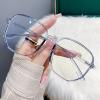 PARWANA Oversized New Reading Glasses Anti Blue Light Computer Readers Anti Eye Strain Flat Light Mirror Presbyopic Glasses (Color : Blue, Size : +0.00) view 1