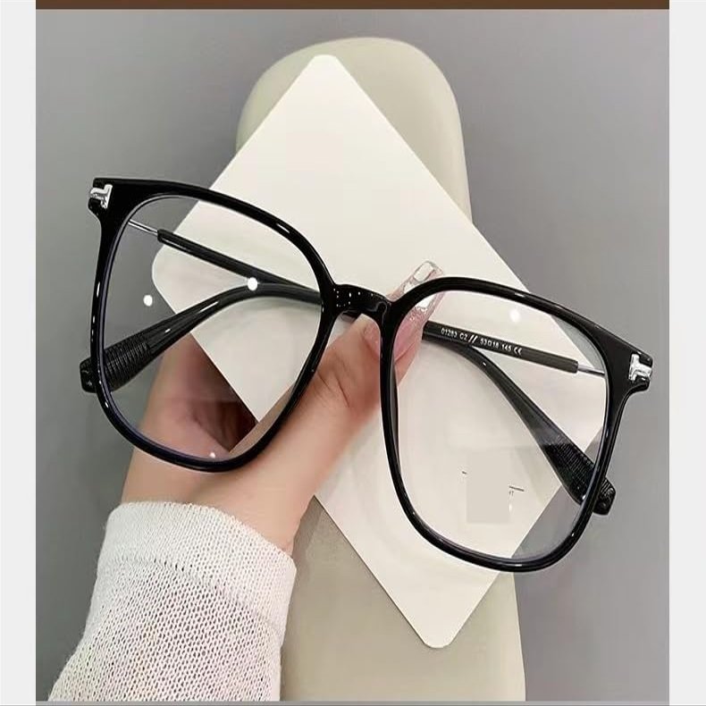 PARWANA Oversized Classic Oval Computer Reader Eyewear Anti Glare/Eyestrain Reading Glasses Anti Blue Light Flat Light Mirror (Color : Balck, Size : +250)