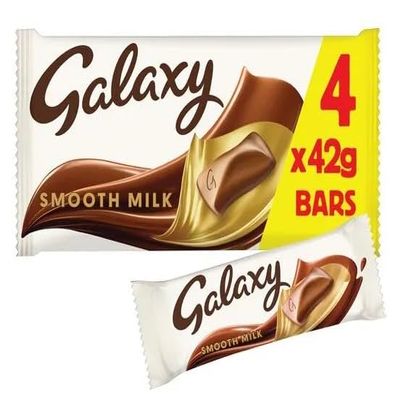 3 x Galaxy Smooth Milk Chocolate Snack Bars Multipack Vegetarian 4 x 42g Delicious Special For Easter Tasty And Twisty Treat Gift Hamper, Christmas,Birthday,Easter Gift Sold By Kidzbuzz