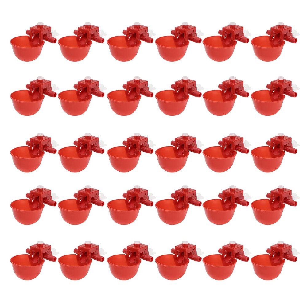 30pcs Automatic Chicken Water Cup Poultry Cup Waterer Drinker Chicken Waterer Cups Poultry Drinking Machine for Chicken Ducks Bird Quail