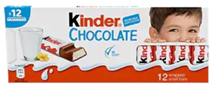 3 x Kinder Chocolate Small Bars Multipack 12 x 12.5g (150g) Delicious Special For Easter Tasty And Twisty Treat Gift Hamper, Christmas,Birthday,Easter Gift Sold By Kidzbuzz
