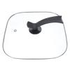 Pot Protector Pot Glass Lid Square Glass Pan Lid Frying Pan Cover Electric Skillet Lids Grill Pan Cover Dishwasher Safe Cookware Replacement Lid 30cm Clear Pot Lid Square Cooking Pot Lid ( Color : Bla view 1