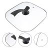 Pot Protector Pot Glass Lid Square Glass Pan Lid Frying Pan Cover Electric Skillet Lids Grill Pan Cover Dishwasher Safe Cookware Replacement Lid 30cm Clear Pot Lid Square Cooking Pot Lid ( Color : Bla view 4