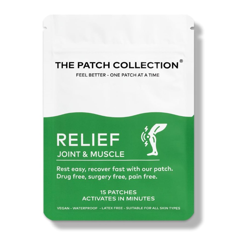 The Patch Collection - Muscle and Joint Pain Relief Patch for Back, Neck, Shoulders, Knees, Feet Aches and Soreness | Zinc Picolinate, Turmeric, Copper | Vegan & Latex Free (Pack of 15)