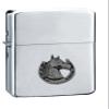 A62 Horseshoe BLACK FINISH fine English Pewter on a chrome silver wind proof ligher flip top petrol refillable view 1