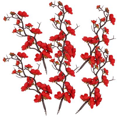 ifundom Cupcake Toppers Plum Blossom Branch 6 Pack Cake Decorations for Birthday Party Wedding Baby Shower