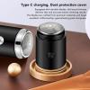 Beard Trimmer for Men, Mini Electric Beard Trimmer Rechargeable Portable Travel Pocket Beard Trimmer for Mustache Stubble Body Grooming Black (Vertical Stripe Style) view 2