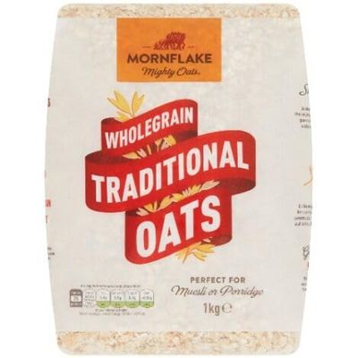 Mornflake Wholegrain Traditional Oats 1 kg | 100% All Natural Ingredients, High In Fibre. Creamy, Perfect For Breakfast Porridge Oats, Overnight Oats & Granola. Suitable For Vegan Diet | Sold by EPL