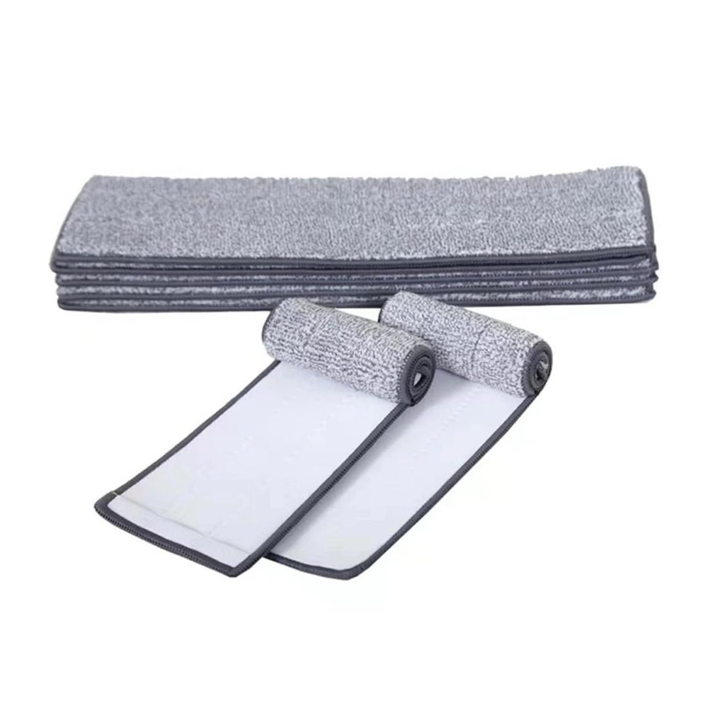 Mobestech 5pcs Mop Head Replacement Cloth 33x12cm Water Absorption Push Mop Cloth Floor Cleaning Tool Replacement Pads for Home Bathroom Grey