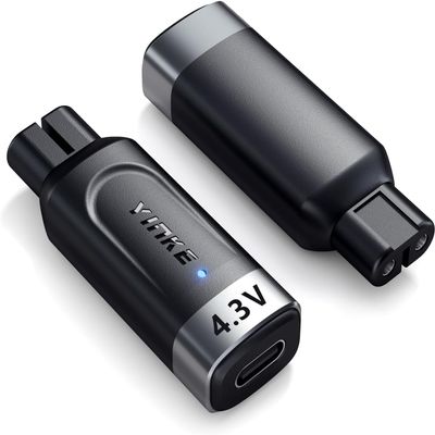Yinke 4.3V Type-C Charger for OneBlade QP2520/QP2515/QP2620 with Charging Indicator, A00390 USB-C Electric Shaver Adapter Without Charger Cord(1 PC)