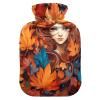 Fall Leaves Women Hot Water Bottle with Soft Velvet Cover Hot Water Bag for Pain Relief Hot and Cold Compress Body Bed Warmer 1L view 1
