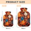 Fall Leaves Women Hot Water Bottle with Soft Velvet Cover Hot Water Bag for Pain Relief Hot and Cold Compress Body Bed Warmer 1L view 3