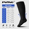 PUTUO Wide Calf Compression Socks: Plus Size Graduated Compression Stockings for Men Women Large Compression Sock for Support Flight Travel Pregnancy Edema Nurses Seniors 20-30 mmHg Black 5XL 3Pairs view 2