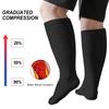 PUTUO Wide Calf Compression Socks: Plus Size Graduated Compression Stockings for Men Women Large Compression Sock for Support Flight Travel Pregnancy Edema Nurses Seniors 20-30 mmHg Black 5XL 3Pairs view 3