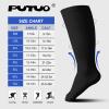 PUTUO Wide Calf Compression Socks: Plus Size Graduated Compression Stockings for Men Women Large Compression Sock for Support Flight Travel Pregnancy Edema Nurses Seniors 20-30 mmHg Black 4XL 3Pairs view 2