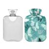 White Blue Butterflies Hot Water Bottle with Soft Velvet Cover Hot Water Bag for Pain Relief Hot and Cold Compress Body Bed Warmer 1L view 2