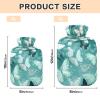 White Blue Butterflies Hot Water Bottle with Soft Velvet Cover Hot Water Bag for Pain Relief Hot and Cold Compress Body Bed Warmer 1L view 3