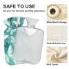 White Blue Butterflies Hot Water Bottle with Soft Velvet Cover Hot Water Bag for Pain Relief Hot and Cold Compress Body Bed Warmer 1L view 4