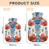 Red Blue Watercolor Poppy Floral Hot Water Bottle with Soft Velvet Cover Hot Water Bag for Pain Relief Hot and Cold Compress Body Bed Warmer 1L view 3