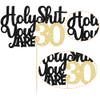 1Pc Holy Shit You are 30 Cake Topper Glitter Funny 30th Birthday Cake Pick for Happy 30th Cheers to 30 Years Old Birthday Party Cake Decorations Supplies view 3