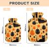 Halloween Cats Pumpkin Hot Water Bottle with Soft Velvet Cover Hot Water Bag for Pain Relief Hot and Cold Compress Body Bed Warmer 1L view 3