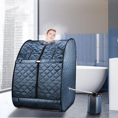 McbeAn Sauna Steam Generator, 1000W 3L Portable Sauna Steamer Pot with Steam Box, Remote Control, Inner Stainless Steel, Intelligent Timing, Anti-dry Burning, Anti-leakage, for Home SPA Body Detox