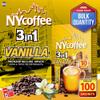 SOL 100pk Bulk NY 3-in-1 Coffee Sachets, Vanilla Latte Flavoured, Case Pack Includes 10 x 10 Individually Wrapped Instant Sticks, Convenient and Portable, Perfect for Home, Office, or Travel view 2