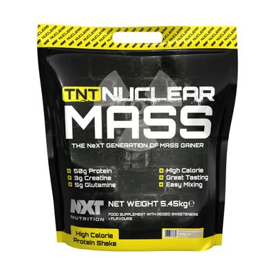 NXT Nutrition TNT Nuclear Mass - 5.4kg | High Protein | High Carbohydrates | Mass Gainer | (Vanilla)