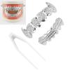 Electroplated Hip Hop Denture Set, Reusable Halloween Style Tooth Decoration, Cosplay Denture, Personalized Wearable Denture Bracket, For Holiday Style, Personalized Dress Up view 4