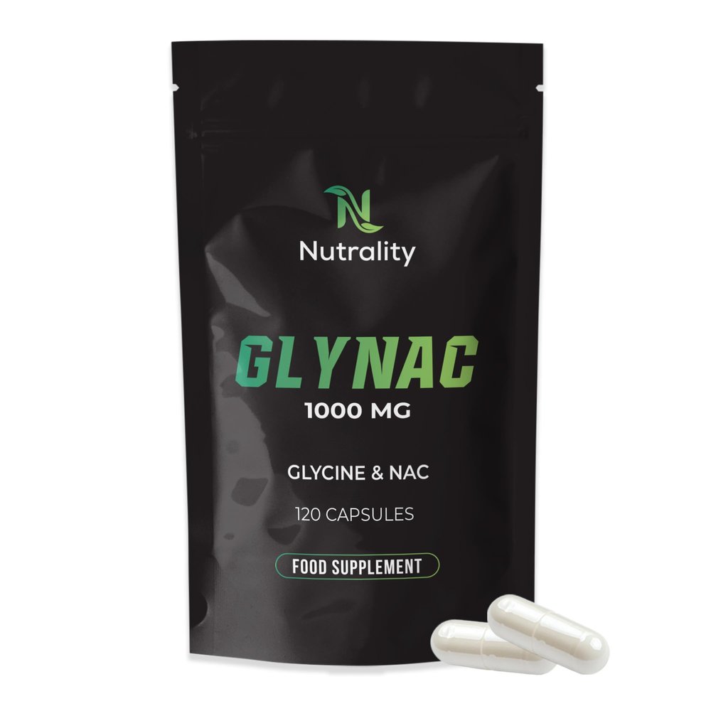 Nutrality Glynac Supplement 1000mg | Glycine & NAC Supplement Formula | Enhanced Health & Wellness | Promotes Youthful Vitality & Anti-Ageing | Antioxidant Support | Vegetarian | 120 Capsules