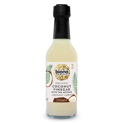 Biona Organic Coconut Vinegar 250ml, Pack of 6 - Vinegar With The Mother - Unpasteurised & Unfiltered - Unique Tropical Aroma - For Dressings & Marinades