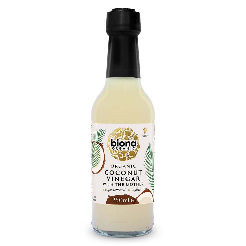 Biona Organic Coconut Vinegar 250ml, Pack of 6 - Vinegar With The Mother - Unpasteurised & Unfiltered - Unique Tropical Aroma - For Dressings & Marinades