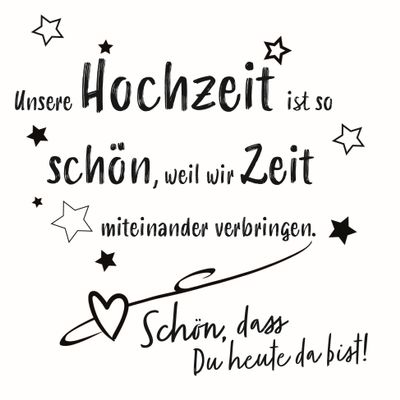 20 Napkins with German Text "Zeit zur Hochzeit als Tischdeko "Schn, dass Du da bist" [German Language] Paper Napkins with Motif Also for Decoupage and Decoupage Technique 33 x 33 cm