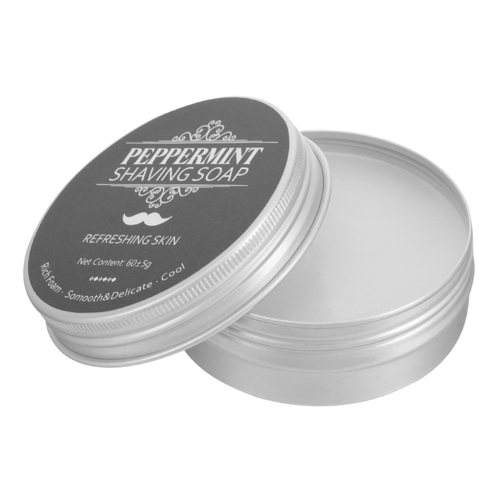FRCOLOR Peppermint Shaving Soap for Men Gentle Facial Cleanser for Wet Shave Routine