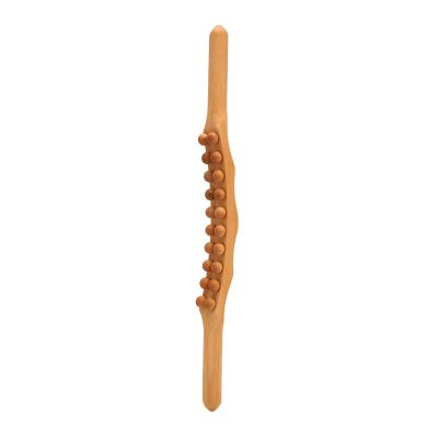 Honiwu Gua Sha Stick, 45cm/17.72in Body Gua Sha, Wooden Roller Stick Massager, 20 Beads Wooden Massage Tool for Back, Belly, Shoulder