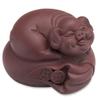 Fu pig tea pet-Creative pig tea pet Chinese celadon purple mud glaze good luck home decoration tea accessories gifts view 1