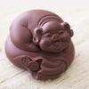 Fu pig tea pet-Creative pig tea pet Chinese celadon purple mud glaze good luck home decoration tea accessories gifts view 4