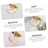 6 pcs cake insert Cupcake Party Picks cake Decoration for Valentines weeding cupcake Picks silhouette cocktail picks heart decor Cake Topper lovers non-woven fabric props romantic view 3