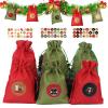 Harilla Advent Calendar Candy Gift Bag, Advent Calendar Bags for Fireplace, Red and Green Small view 2