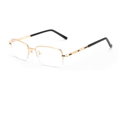 RICCIE Progressive Multifocal Anti-Blue Light Men's Reading Glasses, Aspheric Resin Lenses Outdoor HD Photochromic Sunglasses/UV400,Gold,+2.0