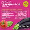 Bonsan Organic Toscana Style Spread 135g, Pack of 6 - Mediterranean Style Vegan Spread - Light & Creamy - Dairy & GMO Free - For Sandwiches and Dipping view 2