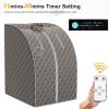 Multigot Portable Steam Sauna, Folding Personal Home Spa Box with Folding Chair, Foot Massage Rollers and Remote Control, Full Body Sauna Tent for Detox Therapy (Grey) view 2