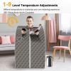 Multigot Portable Steam Sauna, Folding Personal Home Spa Box with Folding Chair, Foot Massage Rollers and Remote Control, Full Body Sauna Tent for Detox Therapy (Grey) view 3