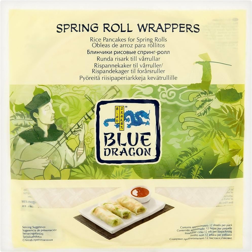Blue Dragon Spring Roll Wrapper (Pack of 3) | Gluton Free | Rice Paper Wrappers | Tapioca Starch | Authentic Asian Flavors | Gourmet Cooking