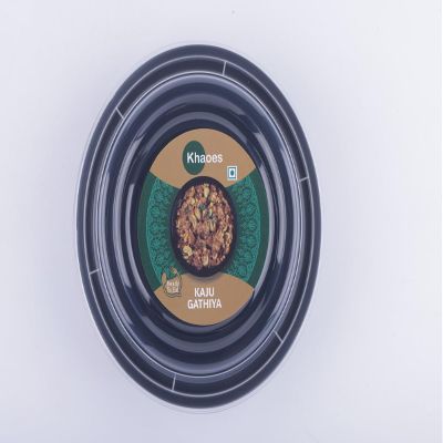 Khaoes Ready to Eat Kaju Gathiya Instant Kaju Gathiya with No Added Preservative and Colours (Item Weight : 120 gr,Pack Of 1)