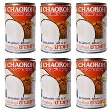 Chaokoh Coconut Milk 400ml - Pack of 6 | Premium Quality | Rich and Creamy | Pure and Natural | Premium Thai Coconut Milk
