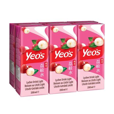 Yeo's Lychee Drink Light 250ml x 6 packs