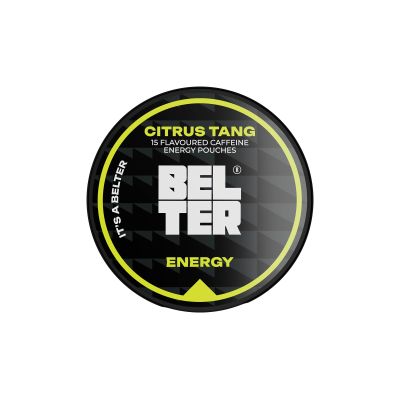 BELTER Caffeine Pouches - Citrus Tang*15 Pouches - Quicker & More Convenient Energy Release Than Energy Drinks, Tablets & Gels. 80mg Caffeine Per Pouch. Great for Sports, Gym, Gaming & Work